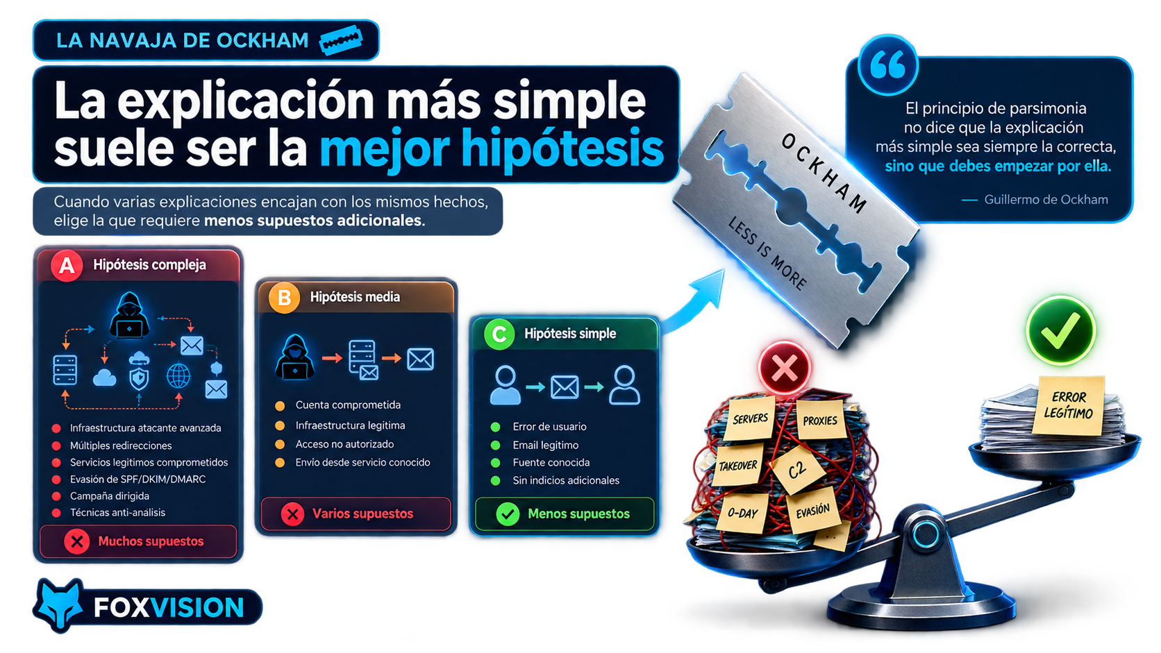 Qué es la navaja de Ockham aplicada al análisis de seguridad