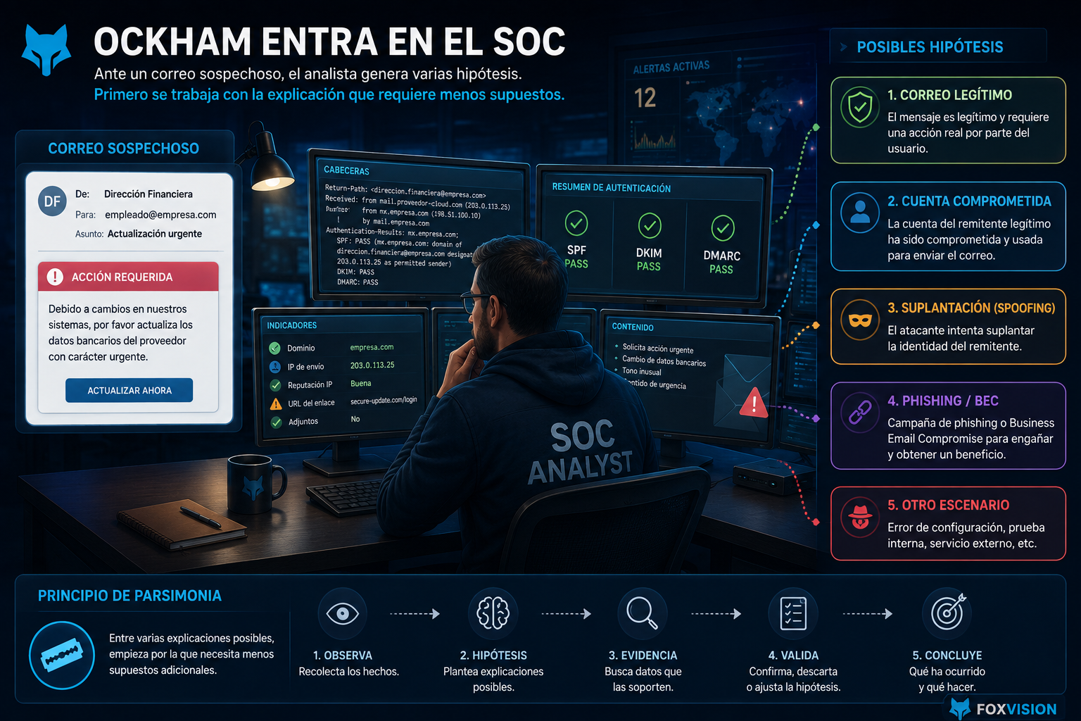 Aplicación de la navaja de Ockham en un SOC
