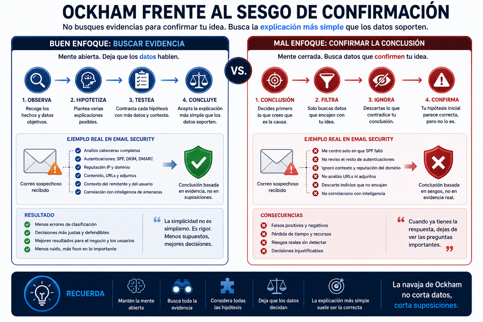 Navaja de Ockham frente al sesgo de confirmación